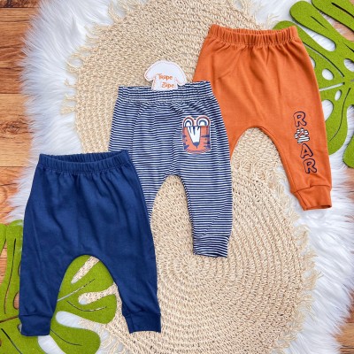  Kit 3 Calças - Tigre Roar - Ferrugem, Marinho e Listrado